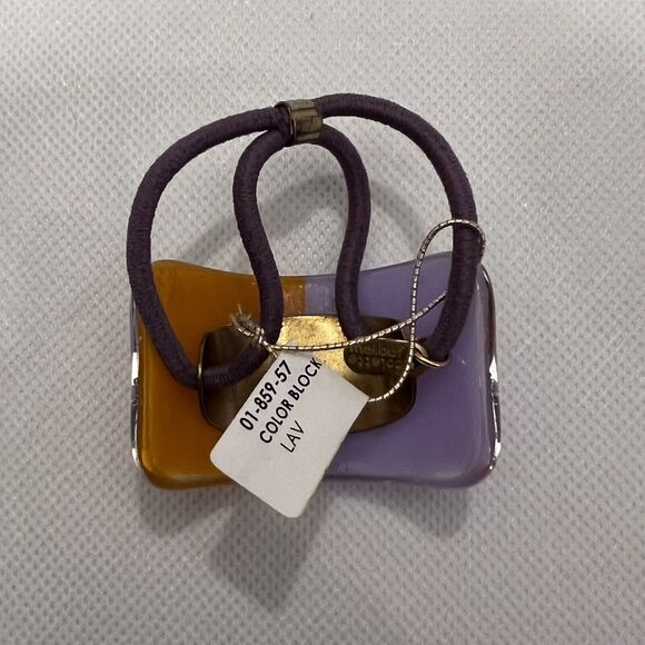 Vintage Colette Malouf Lavender & Peach Glass Hair Pony Holder Accessory main image 4